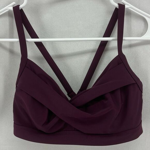 Athleta Women’s 34B/C Dark Purple Burgundy Bra Halter Crossback Underwire - Picture 1 of 7